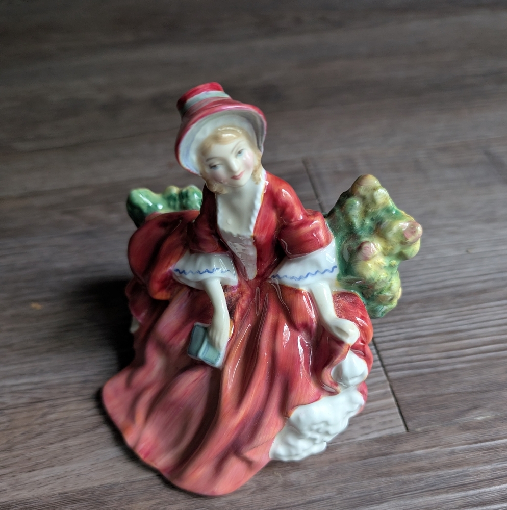 Vintage Royal Doulton Porcelain Lady In Red LYDIA HN 1908 - 4"